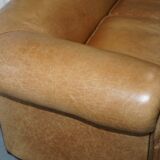 Victorian style vintage leather spring sofa