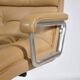 Modern leather office chair with chrome base, 1970s.