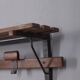Vintage 1960s wall coat rack in metal and wood, italian design
