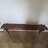 Wall shelf - coat rack - 7 hooks - oak stain - country style - cloakroom