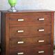 Commode Art Deco 4 Tiroirs Bois massif Rouge