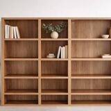 Large Gauthier library – warm wood – elegant lines – 21