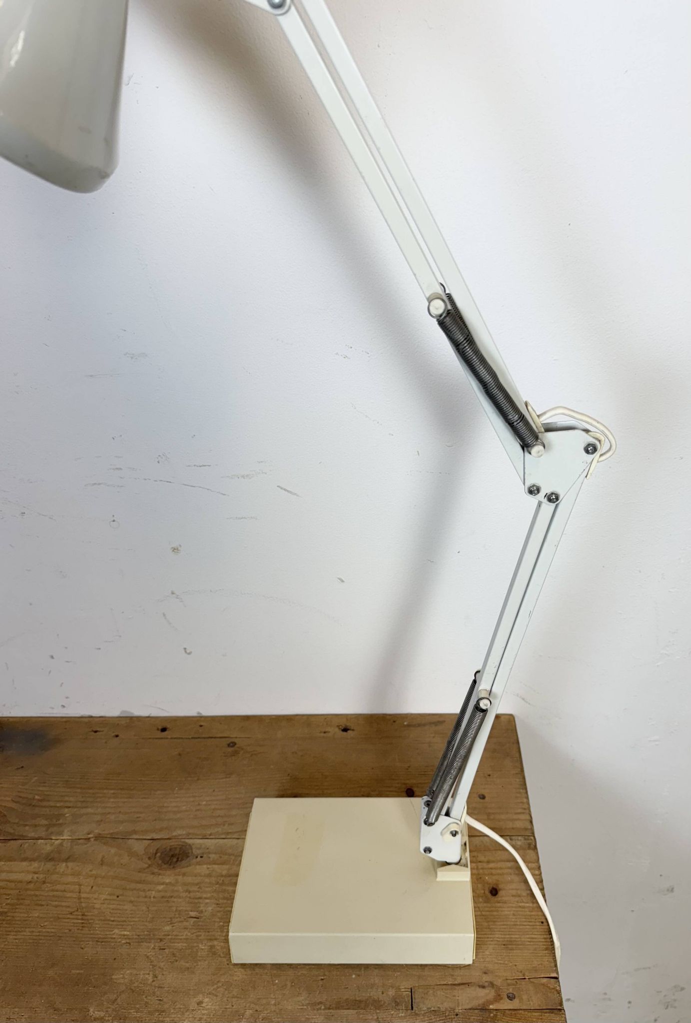 Vintage White Italian Architect Table Lamp, 1970s