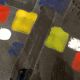 Vide-poche en céramique laquée noire avec détails colorés par Ars Deruta, Italie