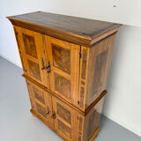 Antique 19th century Biedermeier art deco chest of drawers in walnut with wrought iron locks