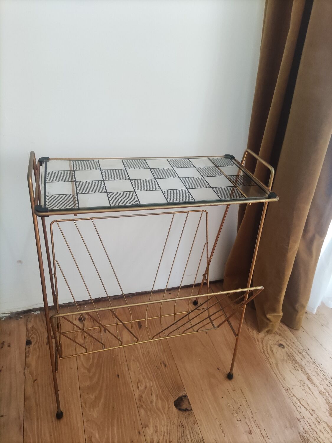 Vintage brass magazine holder