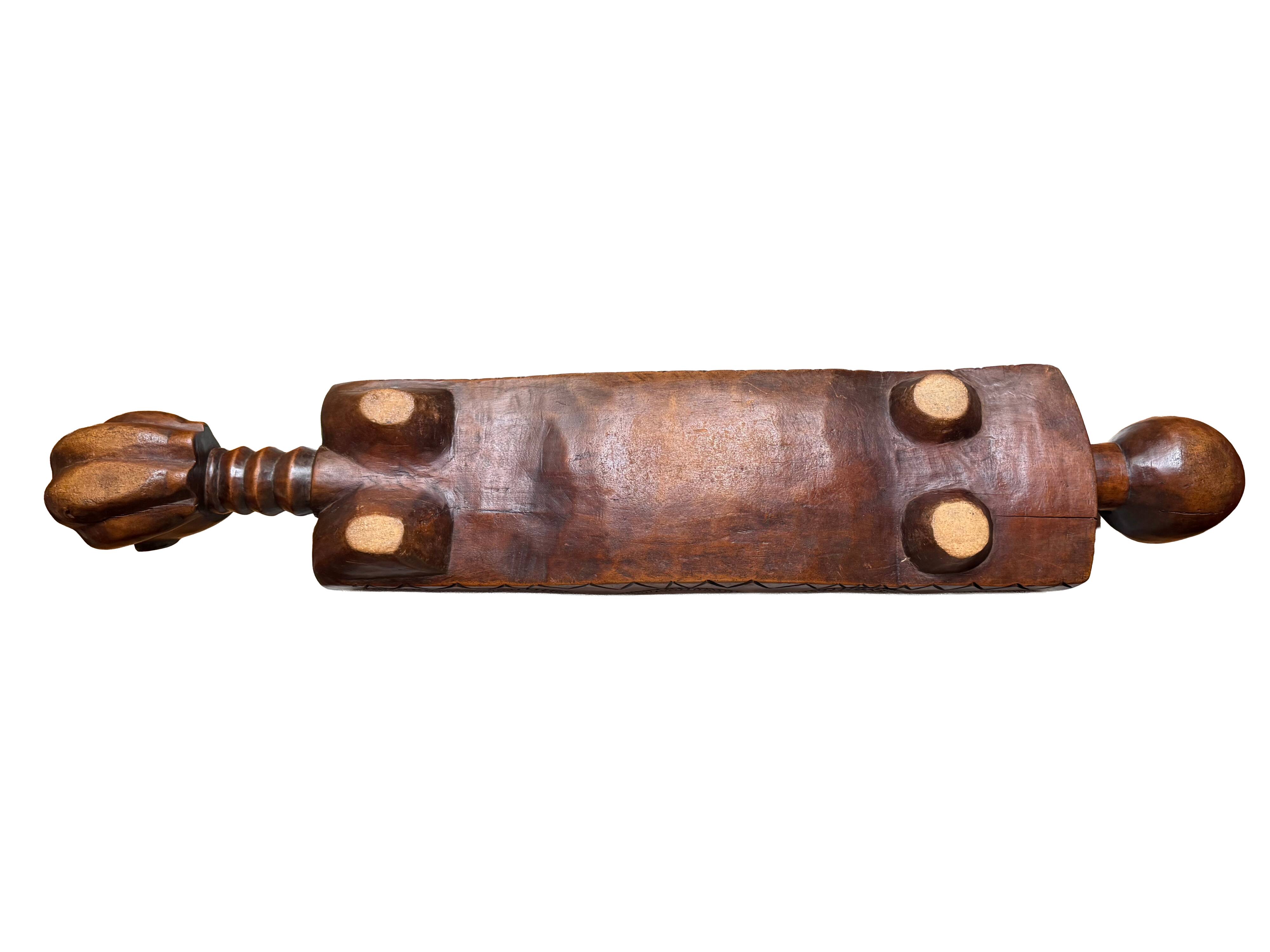 Ancient African Awalé in carved wood – traditional game – Ivory Coast