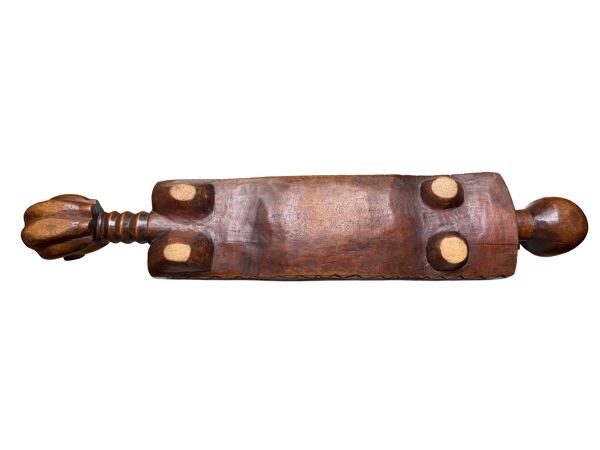 Awalé africain ancien en bois sculpté – jeu traditionnel – Côte d’Ivoire /