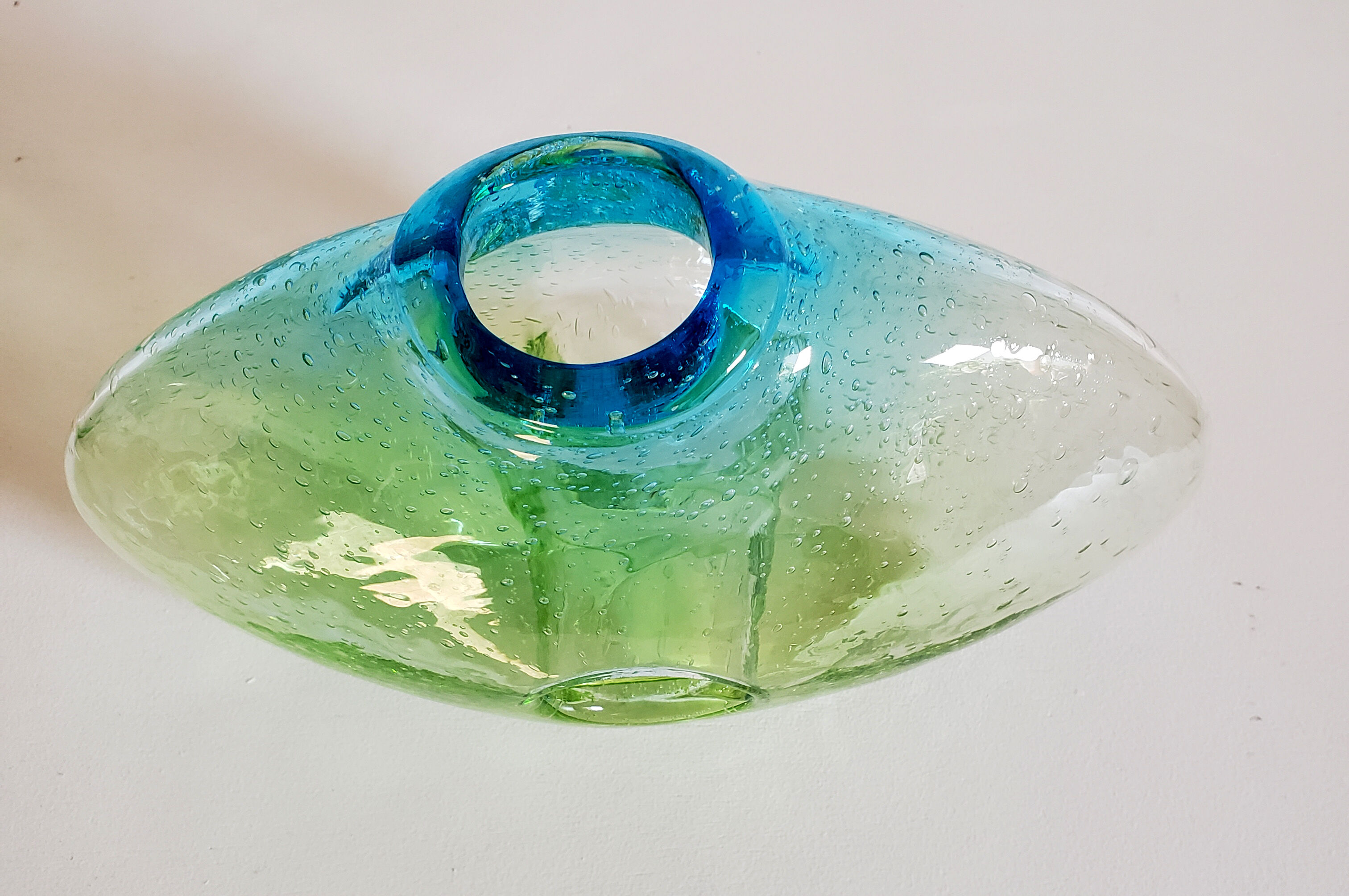 Green and blue Murano vase