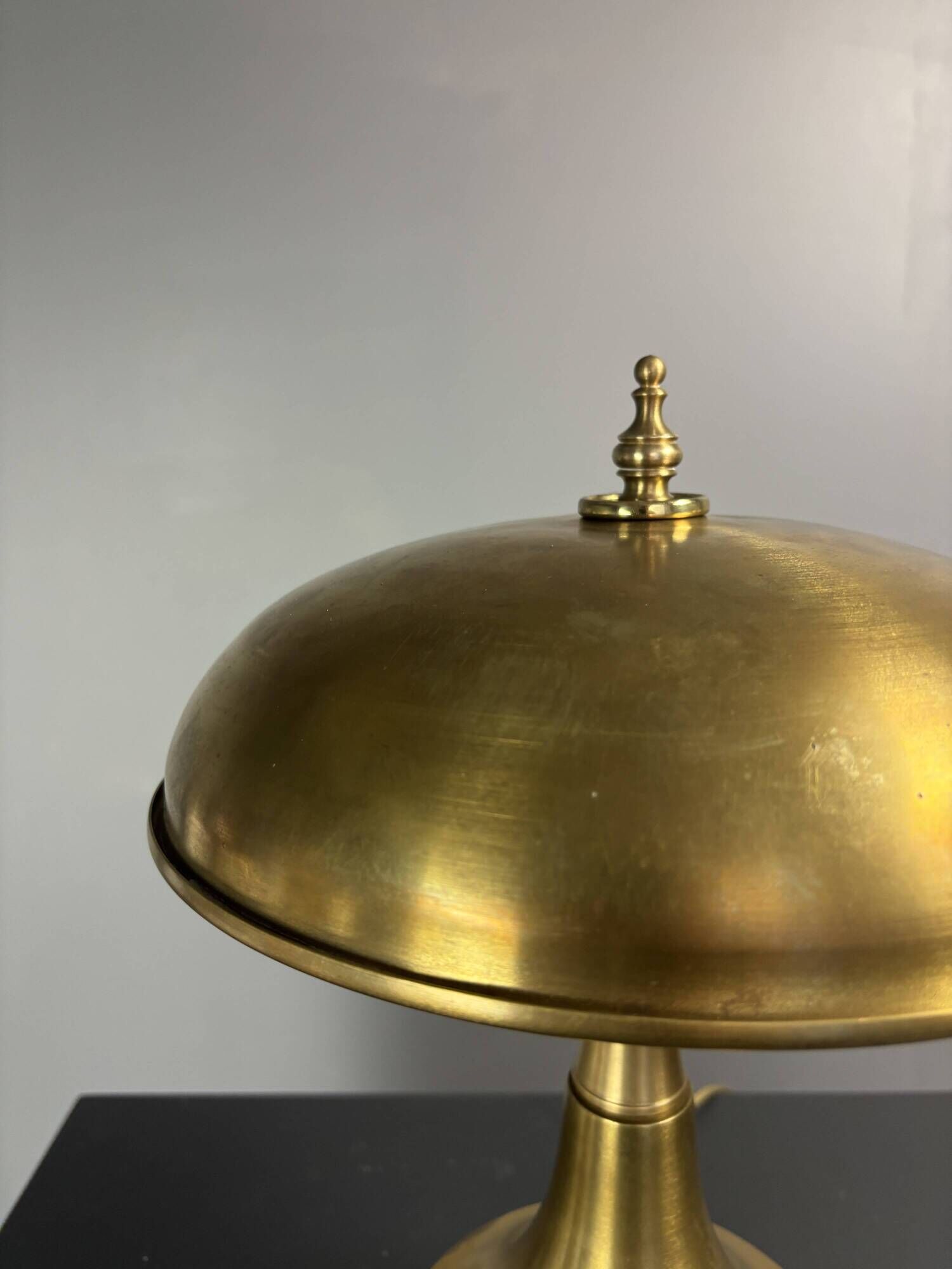 Midcentury Italian modernist brass dome mushroom table lamp, 1960s