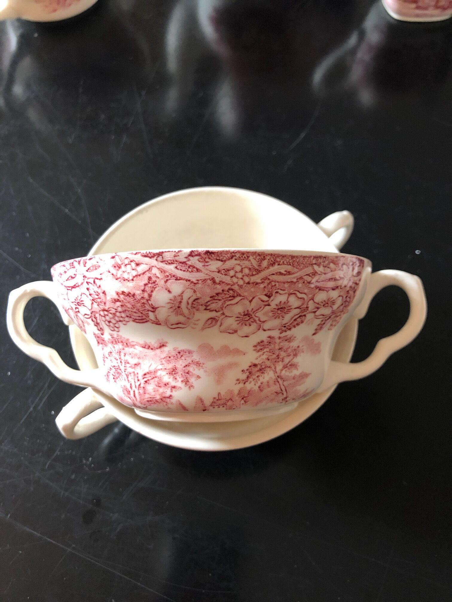 pink English tea service