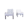 Pair of tubular armchairs double face '70