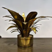 Lampe de table fleur Maison Jansen, années 1970