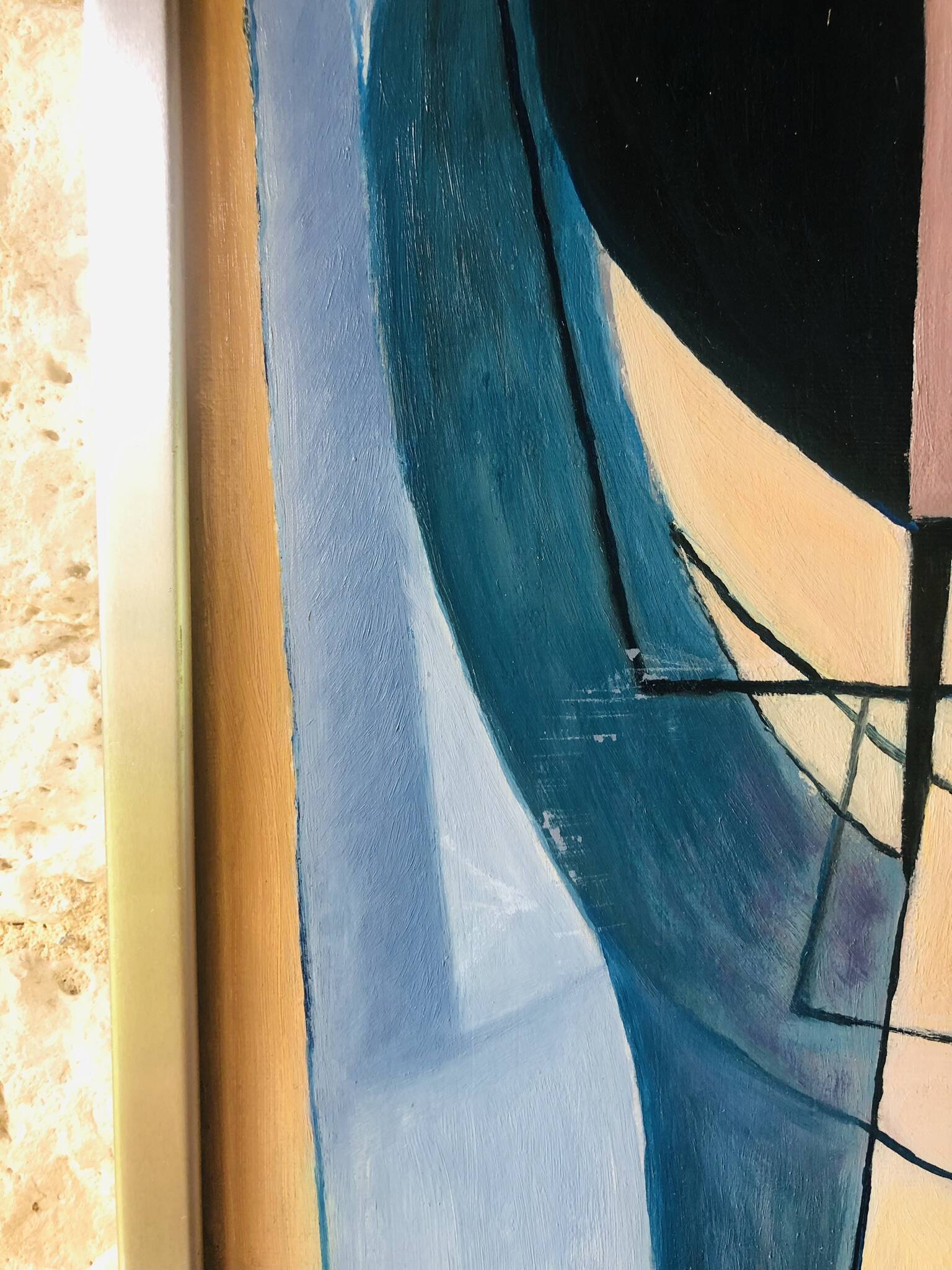 Vintage abstract painting, signed, circa 70's/80's