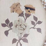 Wooden tray, flower pattern