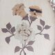 Plateau en bois, motif fleur