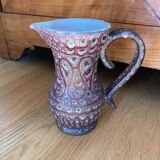 Pitcher Jean Austruy ceramic Vallauris burgundy