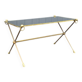 Table basse laiton et verre vintage