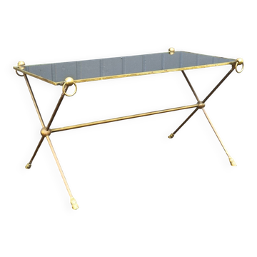 Vintage brass and glass coffee table
