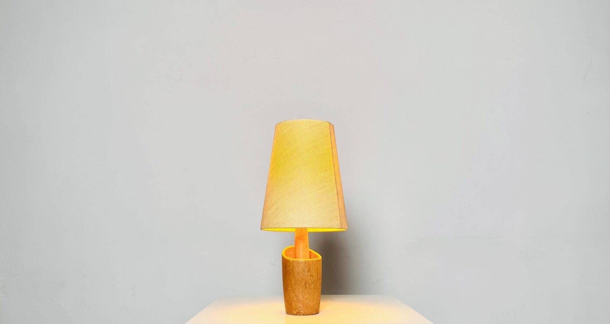 Model 2020 Cylindrical Desk Lamp In Wood By Markslojd Ab, Sweden 1960S