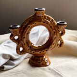 Ceramic candlestick / candelabra from the Menton potter