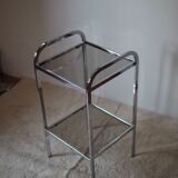 Vintage chrome metal saddle