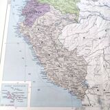 Vintage map Colombia Venezuela Ecuador Guyanas 43x43cm from 1950