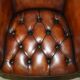 Fauteuil capitaine Chesterfield victorien restauré