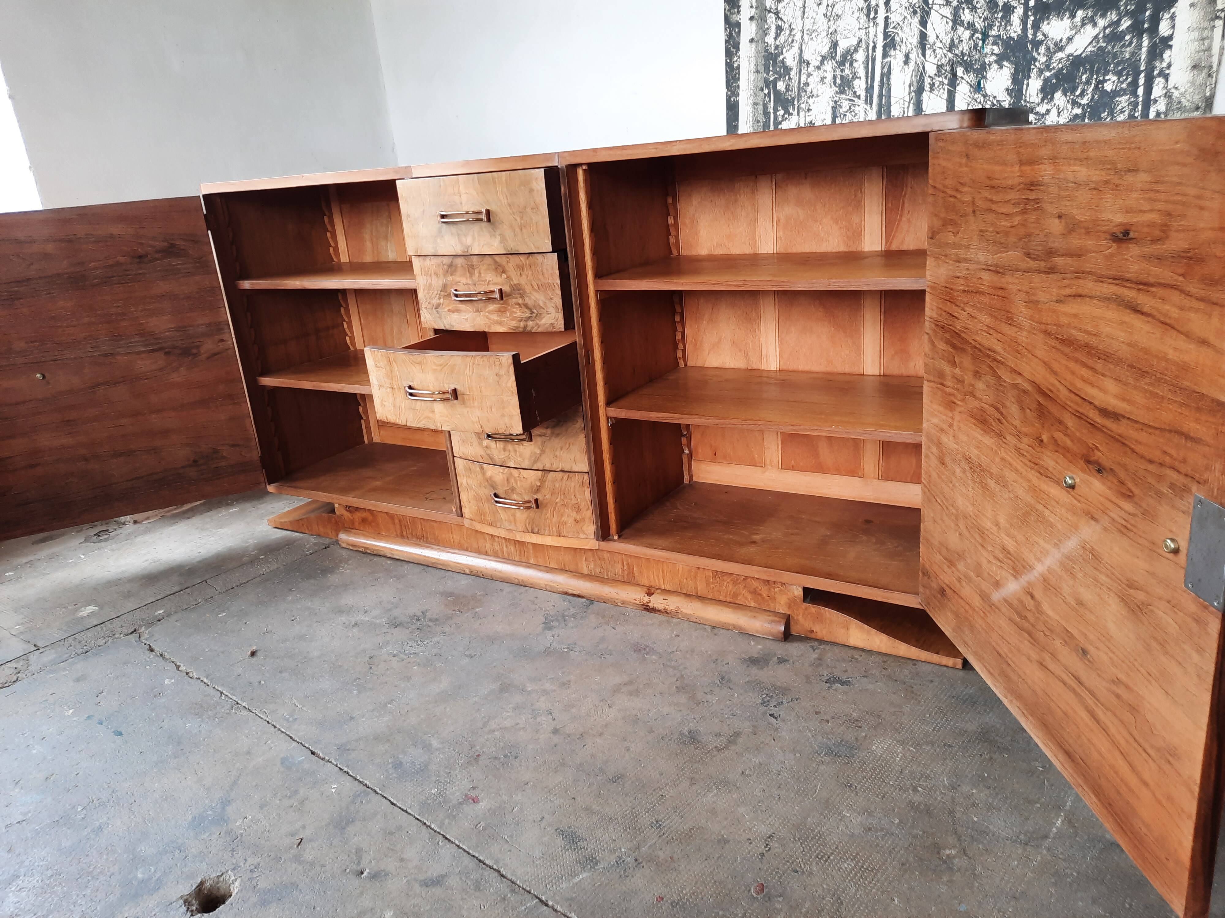 Art deco walnut sideboard