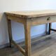 Old farmhouse table in solid cherry wood with drawers, 140 cm.