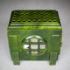 Art deco wood stove, green enamelled wood stove, interior decoration