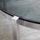 Table low vintage smoked glass and chromed metal