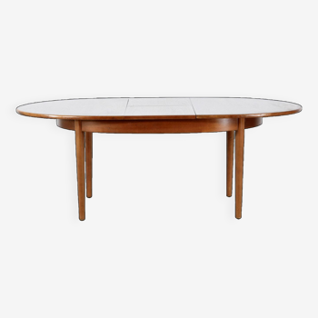 Table extensible oblongue en teck du milieu du siècle. Style vintage moderne/danois/rétro.