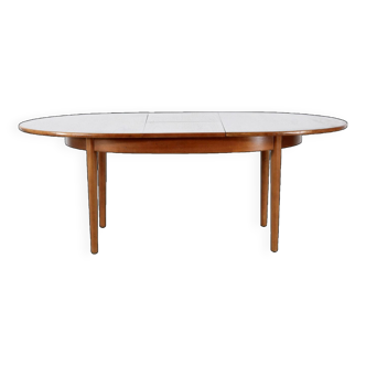 Table extensible oblongue en teck du milieu du siècle. Style vintage moderne/danois/rétro.