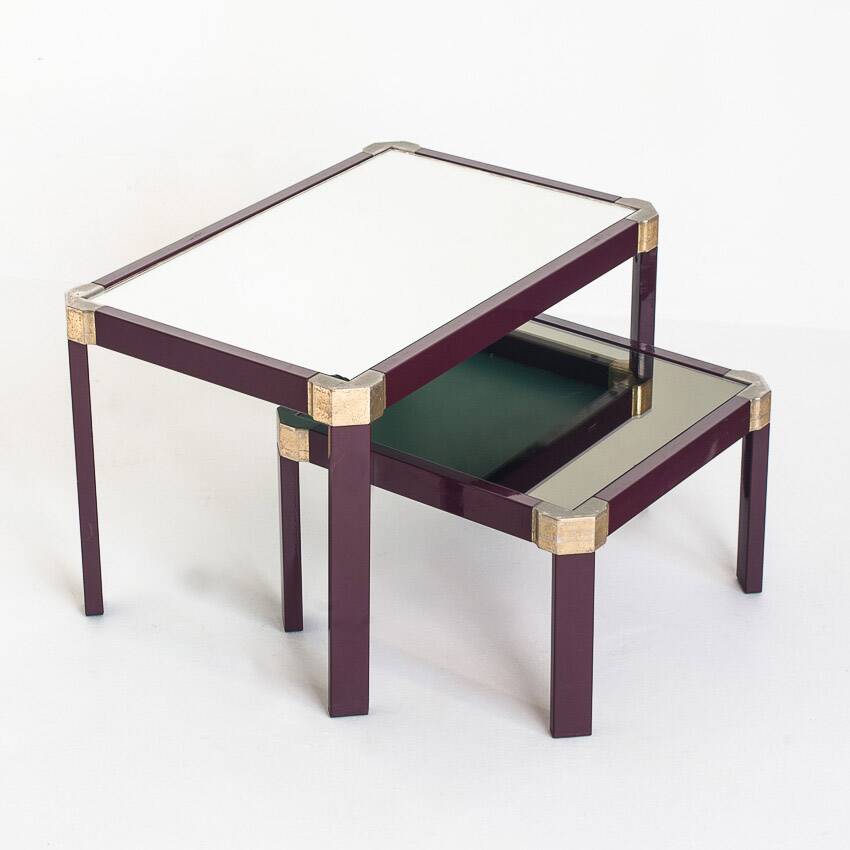 Vintage Regency Style Nesting Tables Attribution Roméo Rega France 70s