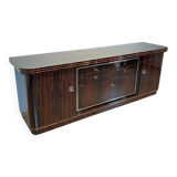 Large Art Deco Sideboard in Macassar Ebony, Maple & Chrome, France, 1930s
