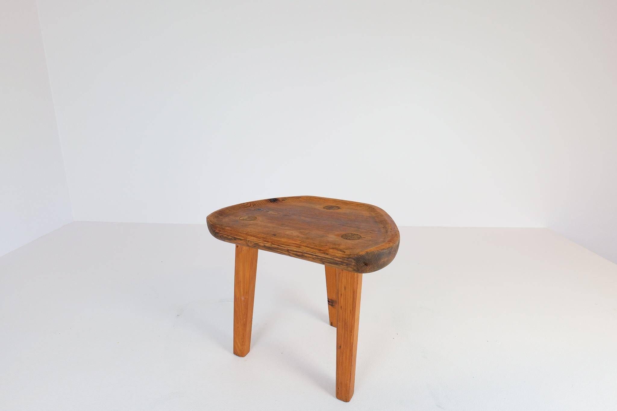 Tabouret suédois en pin, années 1960