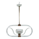 Lustre Art déco en verre de Murano transparent. Italie, années 1940.