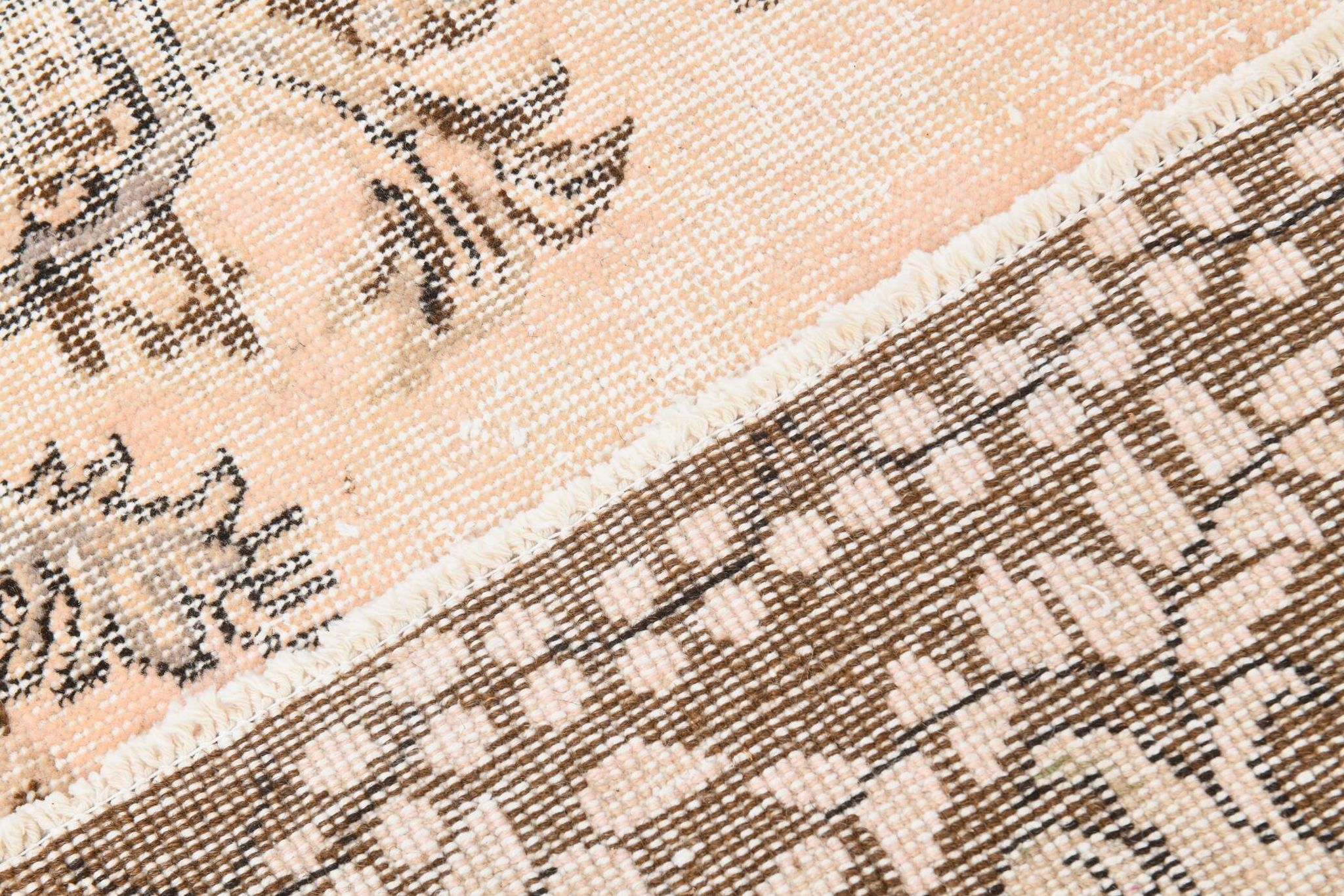 5x9 Brown Beige Classic Floral Handmade Vintage Rug, 167x283Cm SK 5465
