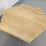Vintage travertine hexagonal coffee table from the 70s 80s
