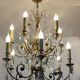 Crystal and bronze chandelier 12 arms of light