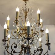 Crystal and bronze chandelier 12 arms of light