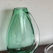 Huge green vase in Murano glass from artisan masters, Flavio Poli 1970's