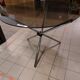 Roche Bobois vintage round table Chrome and smoked glass