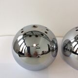 Pair of stainless steel ball globes