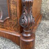Victorian music cabinet or display case in burr walnut, late 19th century