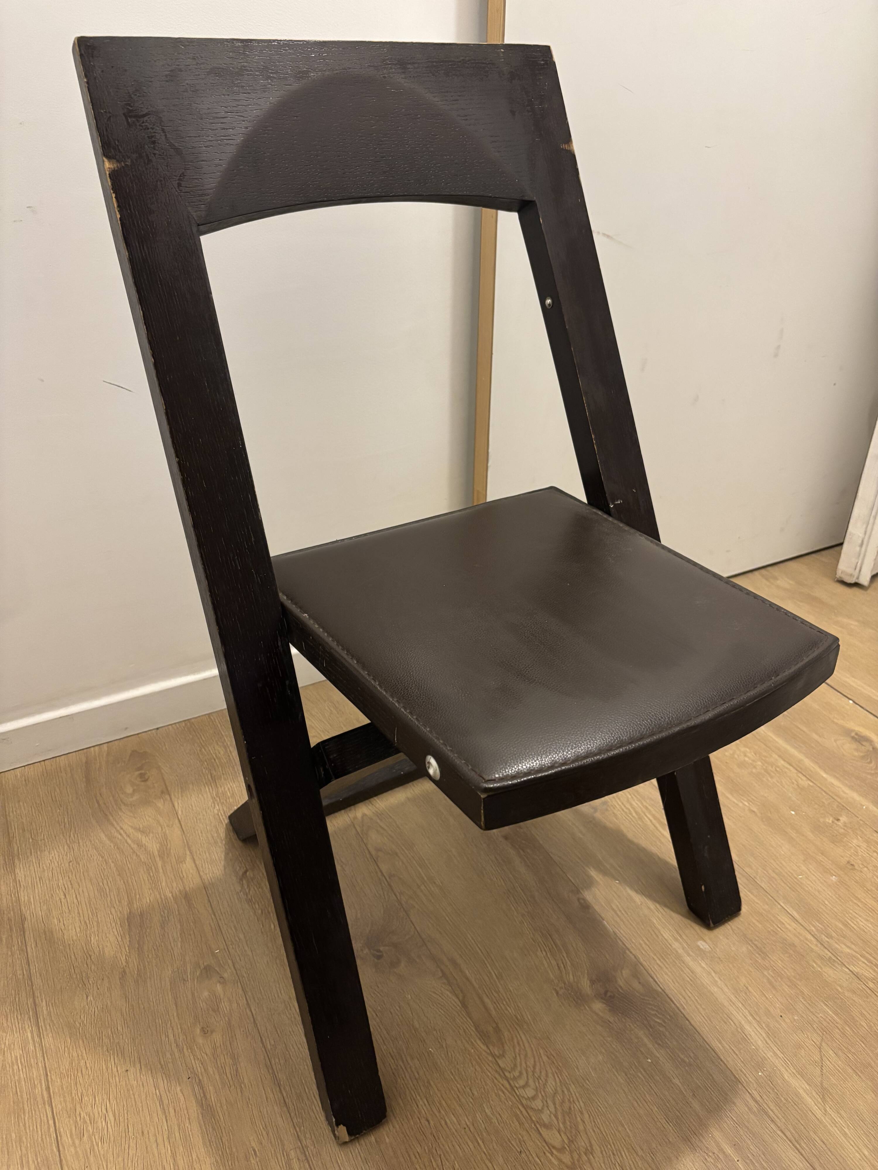 Set of 4 Gautier folding chairs in solid wood