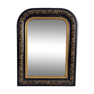 Classic antique black and gold Louis Philippe mirror, 19th century