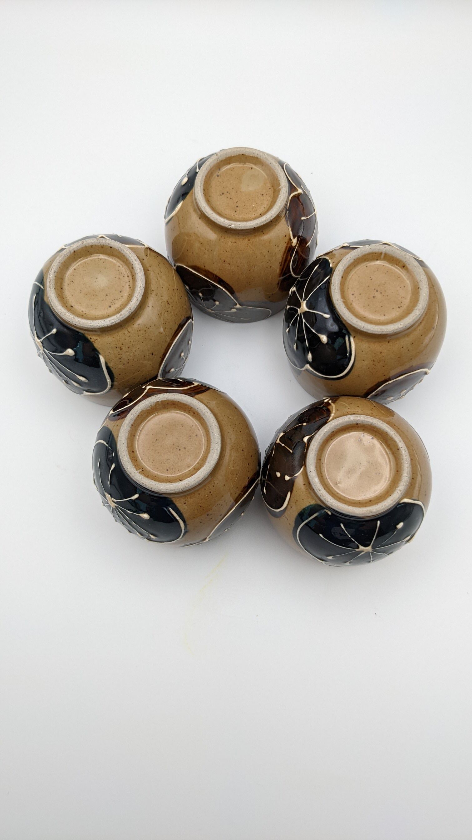Tea set japan asia glazed stoneware decoration flower wicker handle