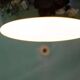 Lampe suspendue vintage sphère chromée, lampe œil de l'ère spatiale